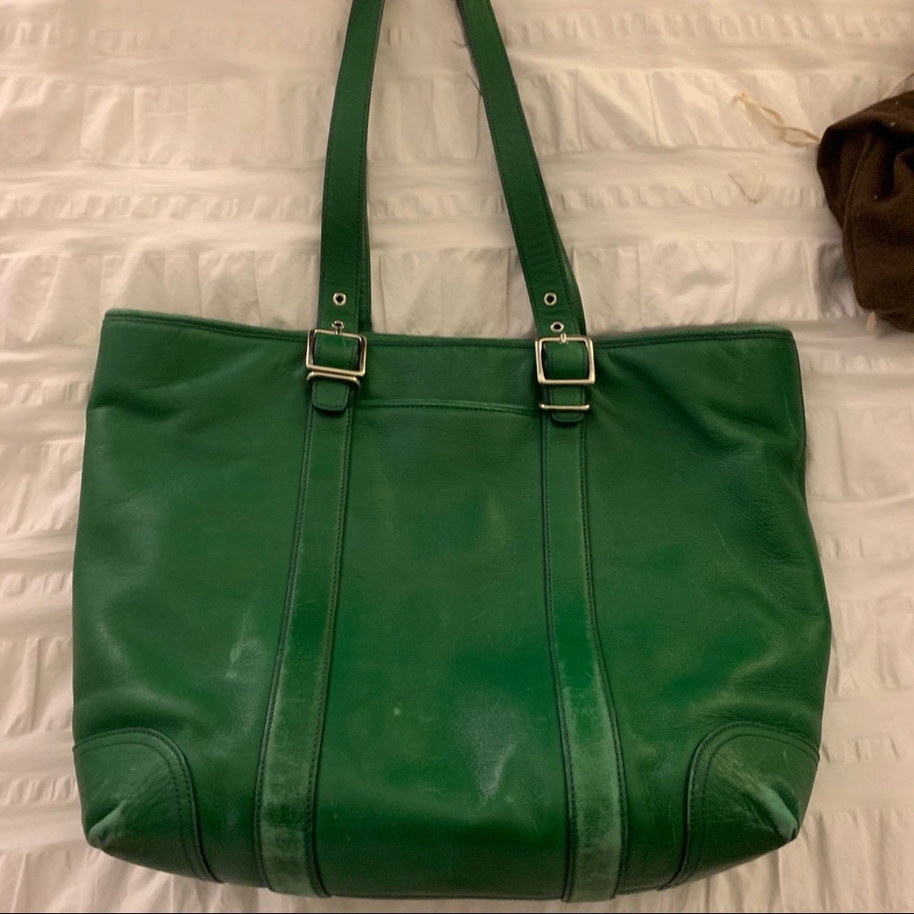 Coach Tote (green leather)
